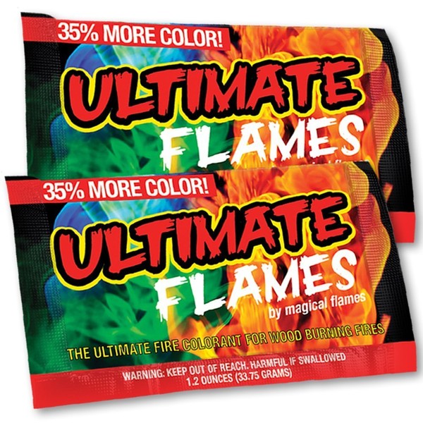 Magical Flames Ultimate Fire Color Packets - Pack of 25 Colorful Fire Packs - Magic Colored Flame for Campfire, Bonfire & Outdoor Fire Pit - Color Changing Fire Camping Accessories﻿