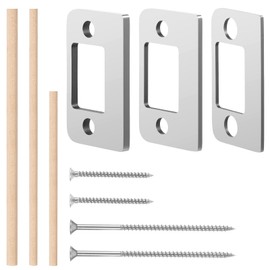 Door Strike Shim Plates, Standard Size Spacer Deadbolt Restorer Strike Plates 3 Different Thickness Stainless Steel Spacer Door Reinforcement Backplate Block The Access to Latch for Home Office