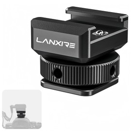 Lanxire Cold Shoe Mount Adapter with Retractable Pins for Anti Drop Microphone Accessories, Fits for Camera Cage, Monitor, Microphone, LED Video Light and Other Photography Accessories