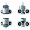 Shower Rollers with Double Sliding Door, Set of 4 (2