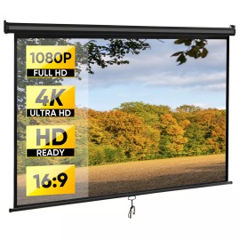 SEGAWE 80" 16:9 Projection Projector Screen Manual Pull Down Home Theater Black Frame