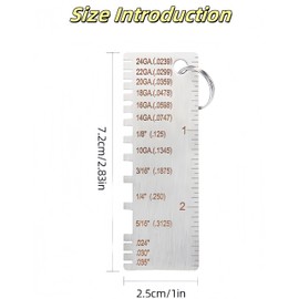 luvilly3PCS Metal Plate Thickness Gauge, Thickness Gauges Coating Size Detection Tool, Welding Gauge Coating Size Detection Tool