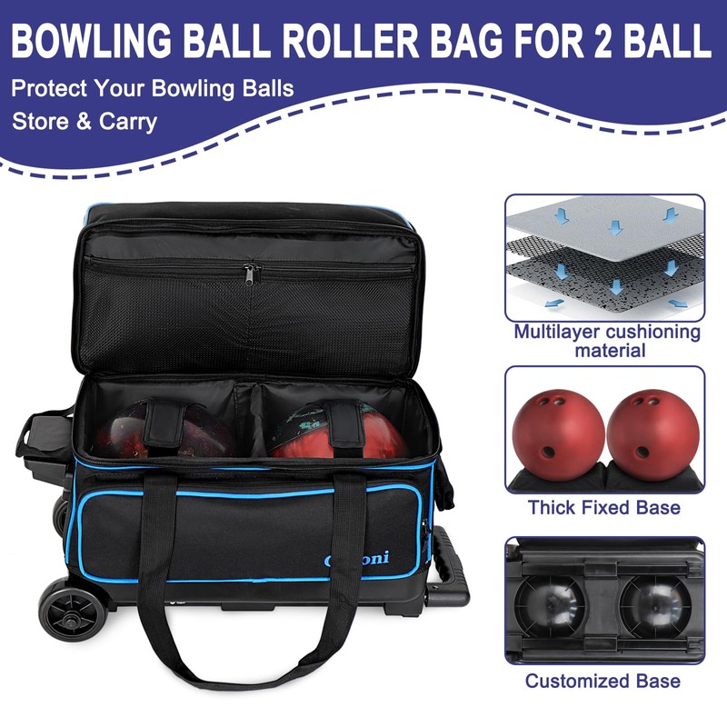 Goloni Double Roller 2 two bowling ball bag with wheels