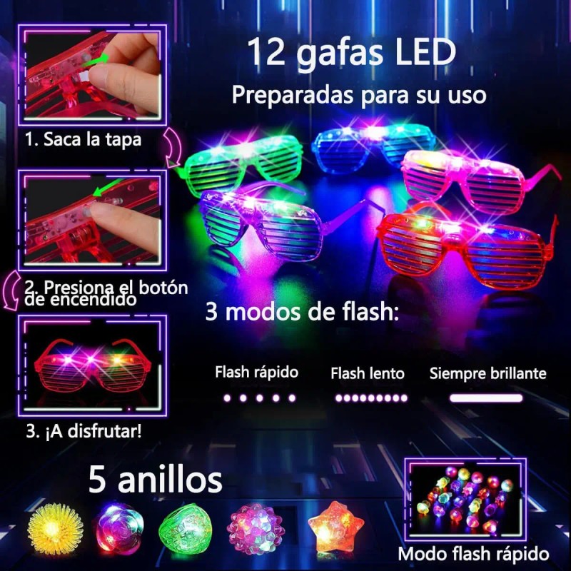 256pzs Juegos Luminosos Neón Luz Eventos Regalo Fiesta Boda