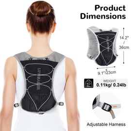 Outplea Running Vest with 2L Hydration Bladder, Lightweight Hydration Backpack for Bicycle Men Women, Reflective Hydration Vest Running Backpack Water Backpack for Running, Marathon, Jogging, Cycling,