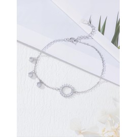 925 Sterling Silver Bracelet for Women Dainty Adjustable Chain Bracelet Minimalist Silver Jewelry Gift for Birthday Anniversary or Daily Wear