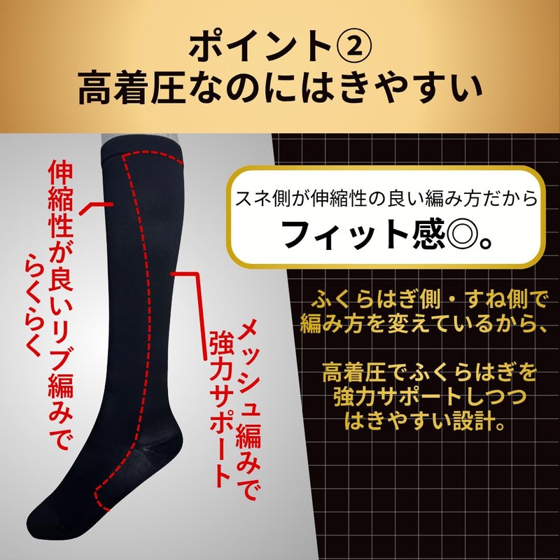 Slim Walk Compression Socks Medical Lymph High Socks Black L-LL