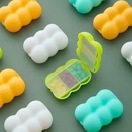 Puffy Cloud Pill Case Pill Case White 4ea