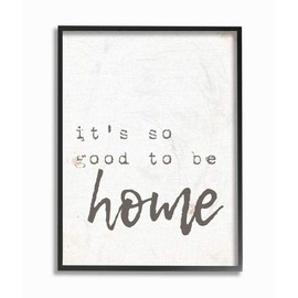 Stupell Industries Its So Good to Be Home Typewriter Typography Black Framed Wall Art, 16 x 20, Design by Artist Daphne Polselli
