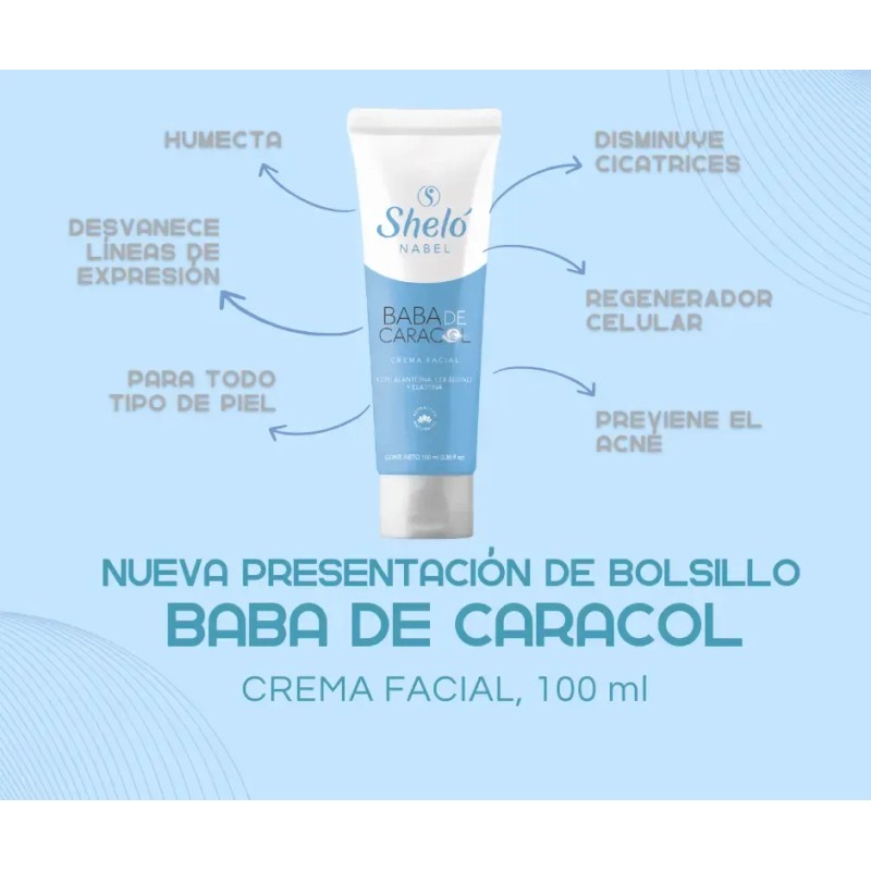 2 Baba De Caracol Sheló Nabel Crema Facial De Bolsillo