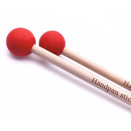 TUOREN 1 Pair Tongue Drum Mallets with Bracket Handpan Drum Sticks Rubber Mallet Percussion Instrument Accessory (Red)