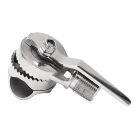 Marine VHF Antenna Mount Stainless Steel Adjustable Ratchet Mount for Rails from 7/8 to 1 Inch