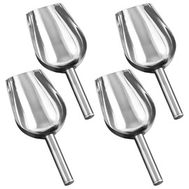 Stainless Steel Ice Scoops Set of 4-9.5 Inch Metal Ice Cube Scoops Sweet Scoop Small Food Flour Scoops for Kitchen Bar Party Wedding Buffet