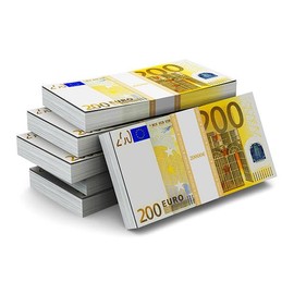 Fake Money €200 Euro Bills, Prop Money Dollars | UK Company | 100 Notes | €20,000 Stack | for Movies, Advertising, Play, Party, Supreme, Gun, Fancy Dress, Casino Games