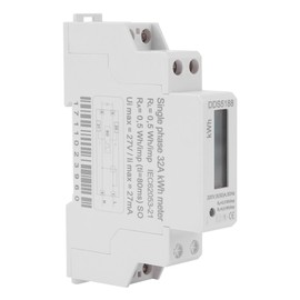 Digital Electricity Meter, 220 V Single-Phase DIN Rail Electricity Meter, with LCD Display, AC Meter, 5-32 A Electronic KWh Meter