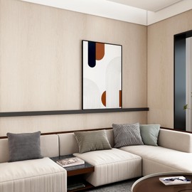 TOTIO Extra Wide Walnut Wood Wallpaper Beige Brown Wood Grain Vinyl Wrap Walnut Contact Paper Peel and Stick 32x157inch Air Guide Slot Design Matte Thickened Self-Adhesive Waterproof Wall Stickers