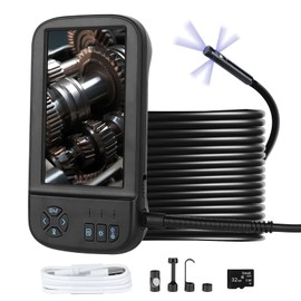 CREMANT Triple Lens Borescope with 16.5FT Semi-Rigid Cable Snake Camera, Inspection Camera with Light 4.5" IPS Screen 1920 * 1080P Camera Resolution Industrial Endoscope IP67 Waterproof, 32GB TF Card