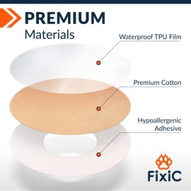 Fixic Freestyle Adhesive Patch 25 PCS – Good for Libre 1, 2, 3 & Plus – Enlite – Guardian – NO Glue in The Center of The Patch – Pre-Cut Back Paper – Long Fixation for Your Sensor! (2-Layers Tan)