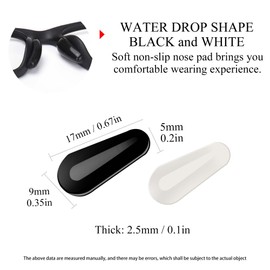 Adhesive Contoured Silicone Eyeglass Nose Pads - Anti Slip Nose Pad Cushion for Glasses, Eyeglasses, Sunglasses, 8 Pairs (Black and White) Eyeware Accessories £¨Thick£©