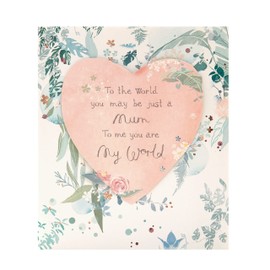 UK Greetings Mother's Day Card With Envelope - Heart & Leaves Design,159x184mm