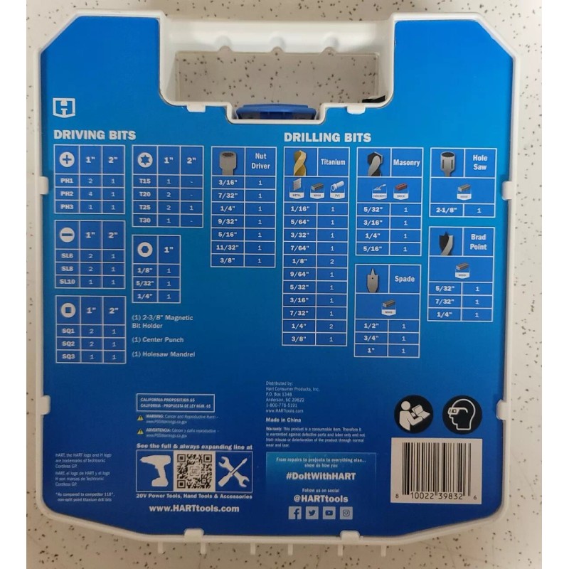 HART 70-Piece Drill and Drive Bit Set with Protective Storage