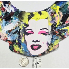 Hand Painted Abstract Style Collar Bib Reversible Arts Drama Music Dance Handmade Necklace Earrings