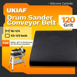 UKIAF 16-1/4 x 43-1/2 Inch 120 Grit Silicone Carbide Drum Sander Conveyor Belt Feed Belt for Older JET & Performax 16-32 Drum Sanders