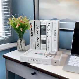 6 PCS Decorative Faux Book Set, Foldable Fashion Fake Books, Modern Fake Display Books, Hardcover Fake Book, Stacked Faux Books for Home Decoration/Coffee Table/Bookshelf, Create a Refined Atmosphere