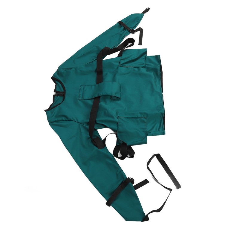 Patient Restraint Suit Prevent Tilting Front Back Secured Cotton Bed