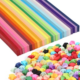 Bupete Star Origami Paper Assortment Color Star Paper Strips Double Sided Origami Stars Papers Strips Solid Color Paper Stars Lucky Star Decoration Papers Stars Strips Diy Hand Art Crafts