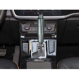 Lunsom Automatic Shift Knob Metal Car Shifting with Push Button Aluminum Alloy Shifter Lever Handle Long Stick Gear Head Fit Most Auto Transmission Vehicle (Titanium)