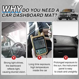 CARTIST Dash Cover Fits for Ford F-150 2015-2018 2019 2020 F150 Accessories, Dashboard Cover for F-150 Left Hand Driving Non-Slip (No HUD)(Not Fit 2018 F150 Dashboard Without Speaker in Center Bin)