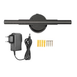 3D Hologram Fan Professional 256 Light Beads High Resolution Supports WiFi APP 3D Advertising Machine for Business Shop Holiday Events 100‑240V EU Plug