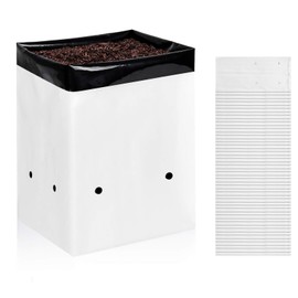 YSSOA 50 Pack 3 Gallon Grow Bags, Black and White Panda Film Containers for Plant Potting Seedlings, Thick Plastic Bag for Tomato, Potato, Carrot, Taro-Garden Nursery and Rooting