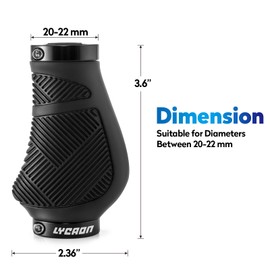 LYCAON Bicycle Grips Non-Slip Ergonomic Handlebar Grips Bicycle MTB Grips Handlebar Grips Bicycle Handlebar Bike Handlebar Grips Aluminium Double Lock Scooter Mountain Bike Urban Bike Road BMX (S)