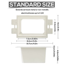5PCS BE1-5 Electrical Outlet Box Extenders with 10PCS Screws, 1-Gang Box Extender Single Gang Extender Electric 1 Gang Power Outlet Accessories (White)