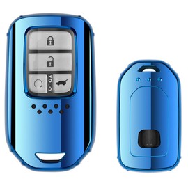PELKERDR Honda Honda Honda Key Case New Freed Odyssey Step Wagon Fit S660 CR-Z Vezel CR-V Jade Shuttle Civic Sedan Hatchback Type R Accord Smart Key Case (Key Case Single Item--Blue)