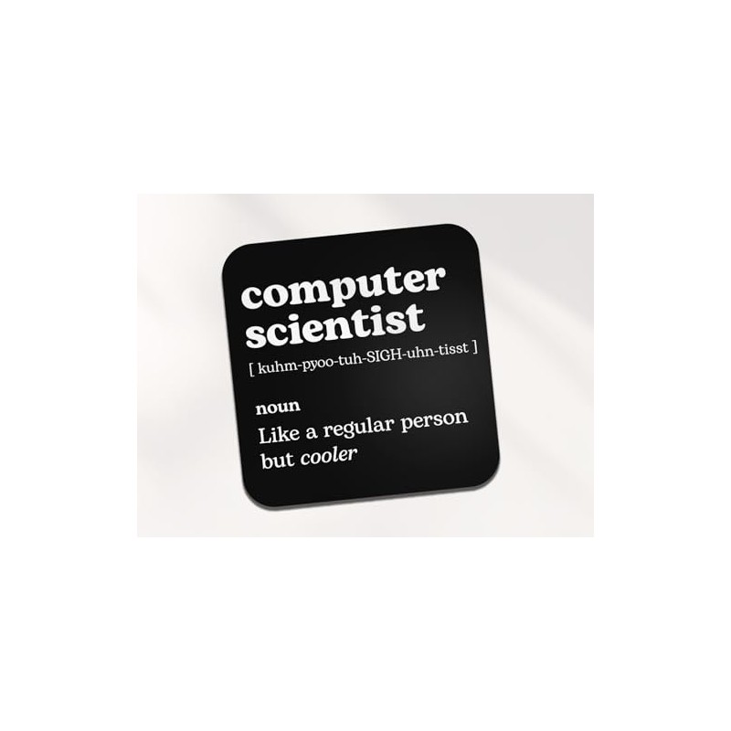 Computer Scientist Square Coaster - IT Work New Job Dictionary