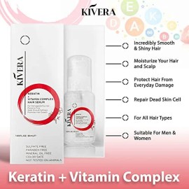 Kivera Keratin + Vitamin Complex Hair Serum Repairs Frizzy & Damaged Hair