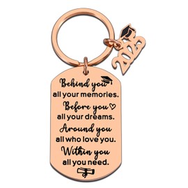 TI-EDC 2025 Graduation Gifts Keychain for Women Him, 2025 Senior Keychain for Her Men Student Graduate Grad Idea Son Daughter Teen College High School Boy Girl Grads softball senior Ideas, Rose Gold