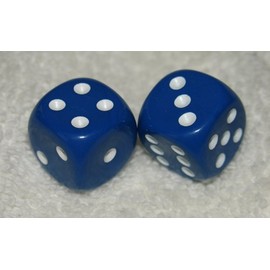 Blue Opaque Dice Pair