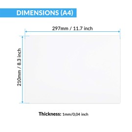 Cyanboard, Pack of 3 White Polystyrene Sheets A4 (297mm x 210mm) Plastic Card for Model Making and Model Making Thickness 1mm