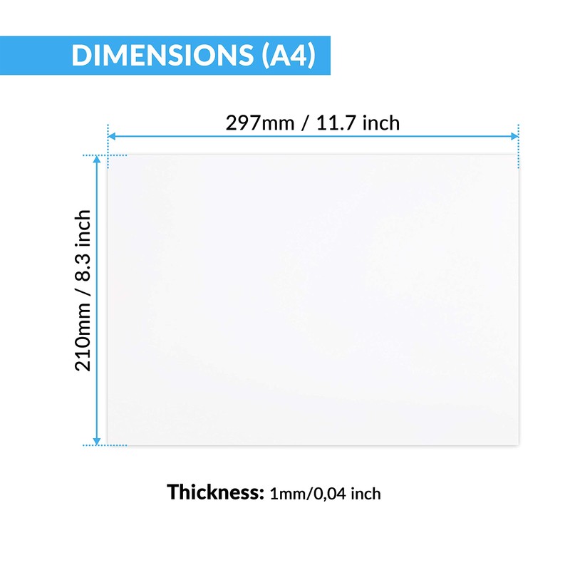 Cyanboard, Pack of 3 White Polystyrene Sheets A4 (297mm x