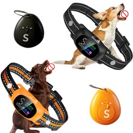 My Pet Command 2-1 Dog Bark Collar with 300Ft Fob Remote Tag. Smart AI Anti Barking Training Collar Rechargeable 5 Sensitivity Levels, Beep Vibration, Shock (Optional). L,M,S Dogs Waterproof