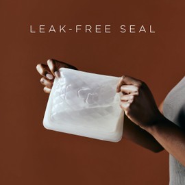 Stasher Premium Silicone Reusable Makeup Everyday Bag, Taupe, Beauty & Travel Toiletry Bag, Storage Bag Organizer, Dishwasher & Heat Safe, TSA Friendly, BPA Free, Leak-free, Eco Friendly, 26 Oz