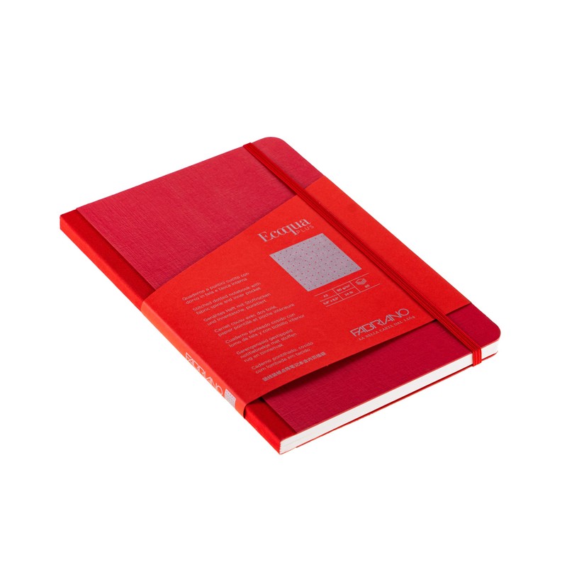 Fabriano Ecoqua Plus Fabric-Bound Notebook, 5.8" x 8.3", A5, Dotted,