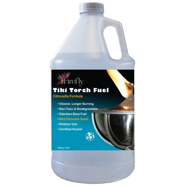 Firefly Non-Toxic Biodegradable Citronella Tiki Torch Fuel - Smokeless, Odorless,