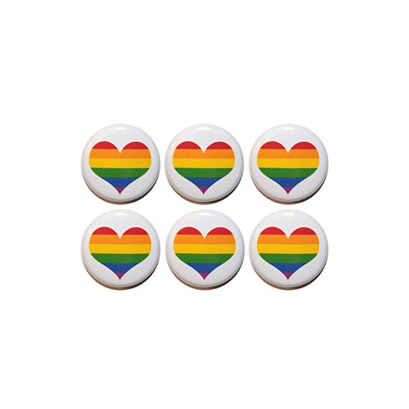 6 or 12 Gay Pride Heart Fridge Magnets/Wedding Favours (25mm)