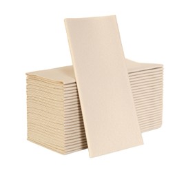 Beige Paper Napkins | Linen Feel Guest Disposable Cloth Like Dinner Napkins | Hand Towels | Soft, Absorbent, Paper Hand Napkins for Kitchen, Bathroom, Parties, Weddings, Dinners | 50 Pack