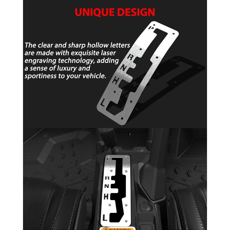 SLUORIMOD Gloss Stainless Steel Shifter Plate for Can-Am Maverick X3